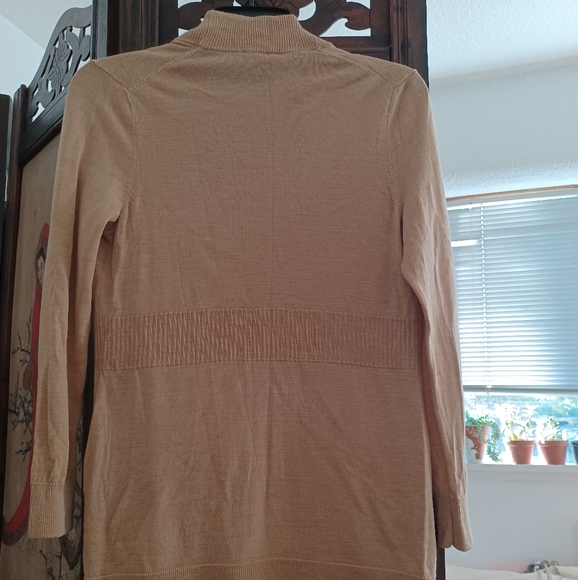 Talbot's women's flyaway cardigan. Pure merino wool. Oatmeal color. Petite small - Picture 4 of 4